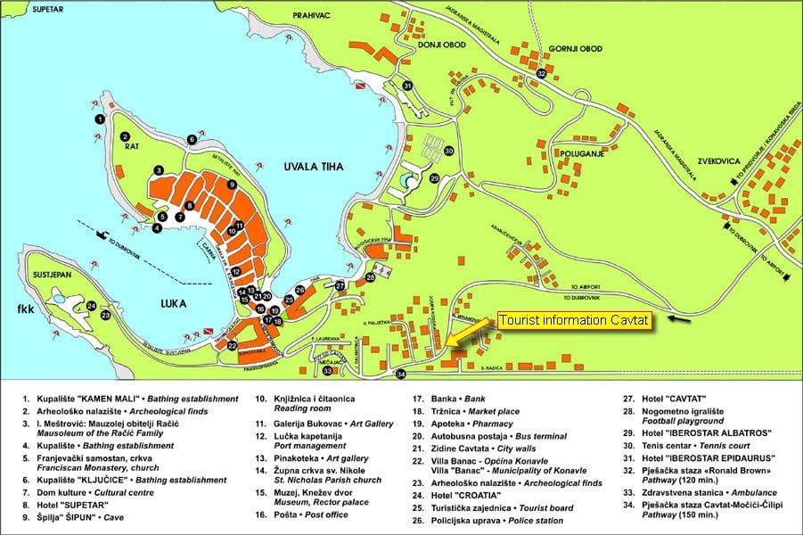 žemėlapis cavtat kroatija 
