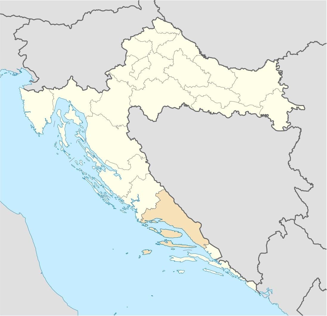 žemėlapis dalmatia, kroatija