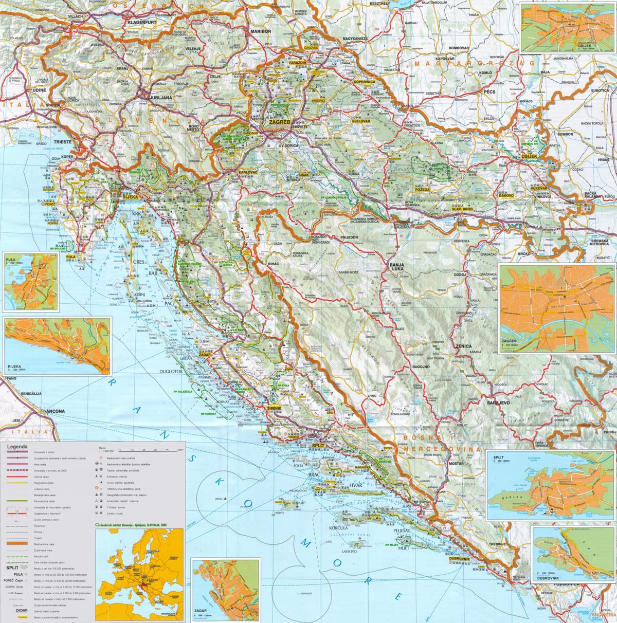 kapitalo kroatijos žemėlapis