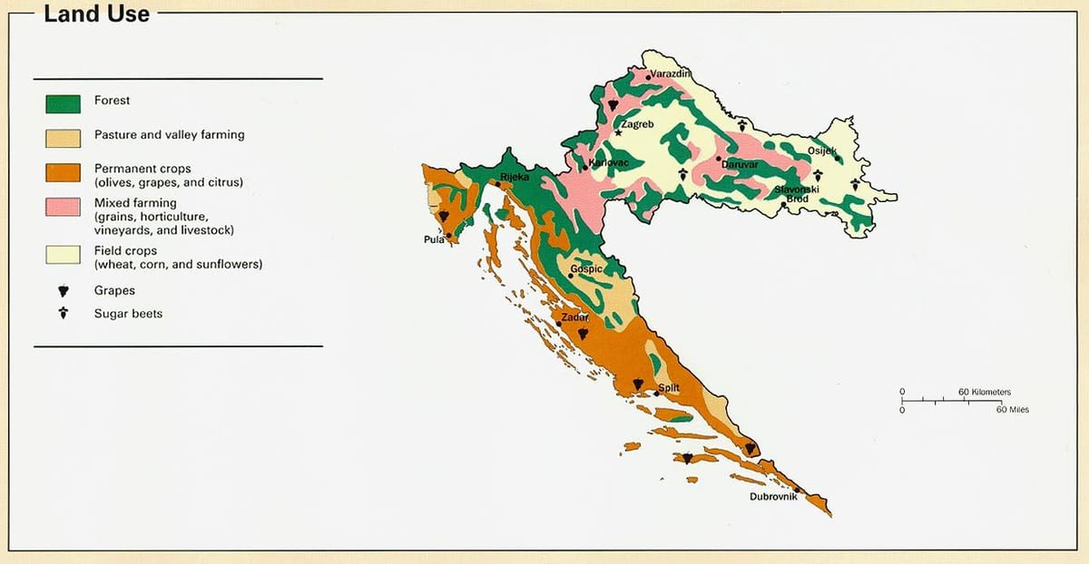žemėlapis kroatijos klimatas