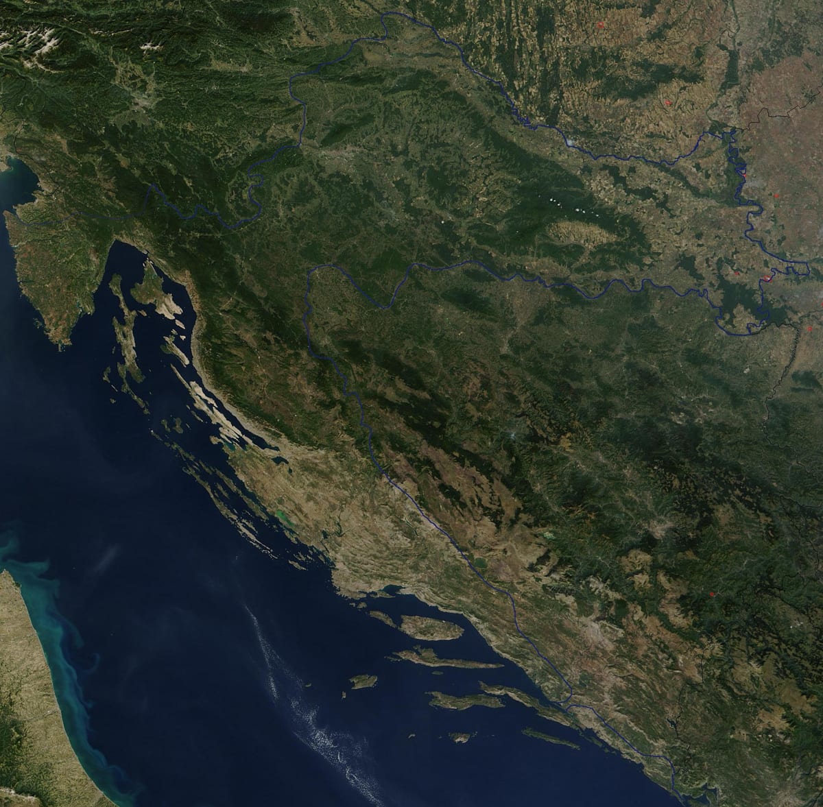 žemėlapis kroatija palydovinių