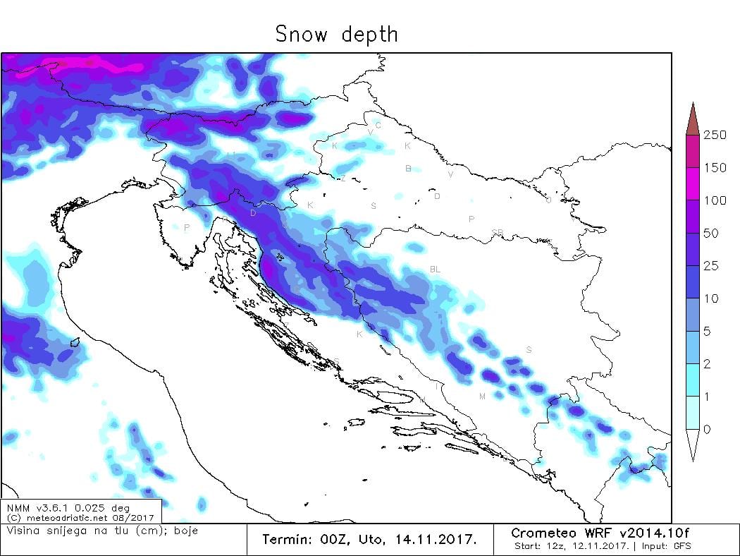 žemėlapis kroatija radaras