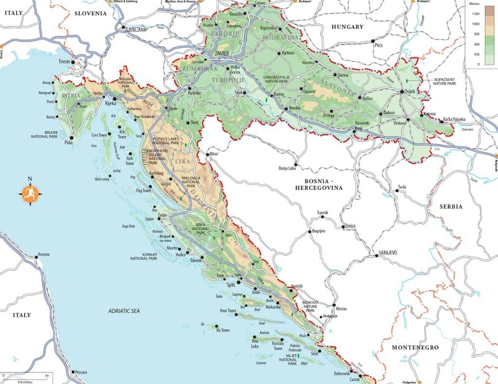 splitas, kroatija paplūdimiai žemėlapyje