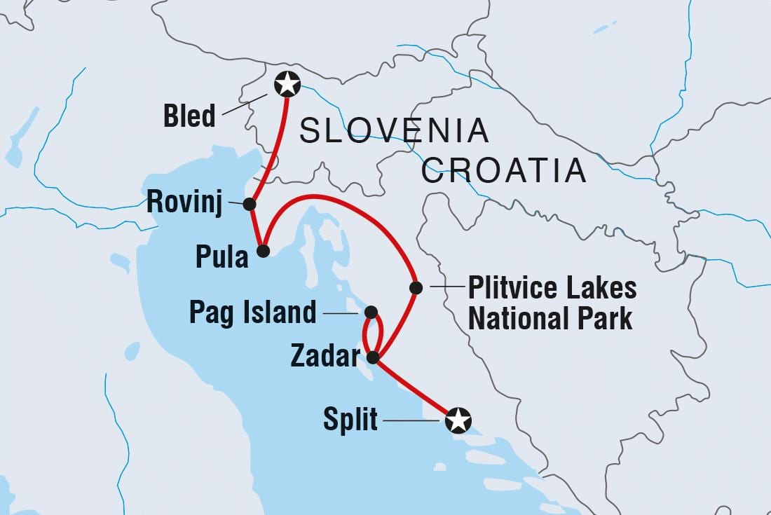 plitvice kroatijos žemėlapis