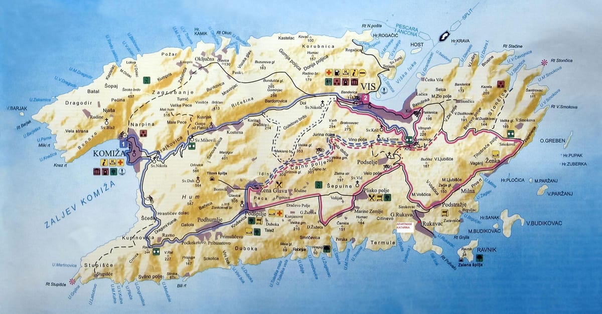 žemėlapis vis kroatija