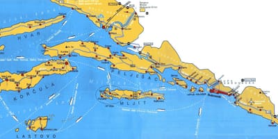 Kroatijos žemėlapis dubrovnikas srityje