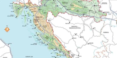 Kroatijos kurortuose žemėlapyje