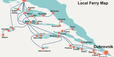 Žemėlapis kroatijos pakrantė