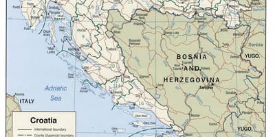 Kroatijos prieplaukų žemėlapyje