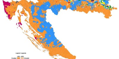 Žemėlapis etninis žemėlapis kroatija