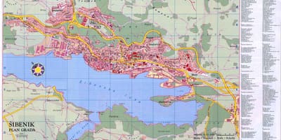 Žemėlapis kroatija, sibenik