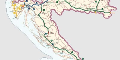 Kroatijos greitkelių žemėlapis