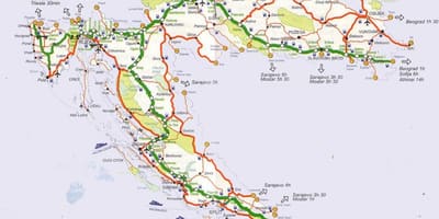 Žemėlapis kroatija kelionę