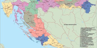 Žemėlapis kroatija vektorinis žemėlapis