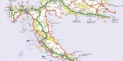 Detalus kelių žemėlapis kroatija