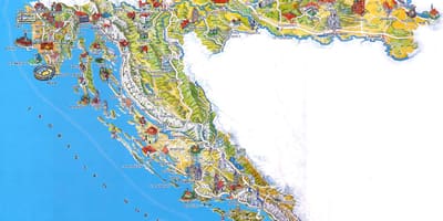 Kroatija lankytinų vietų žemėlapis