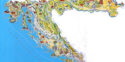 Kroatija lankytinų vietų žemėlapis