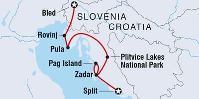Plitvice kroatijos žemėlapis
