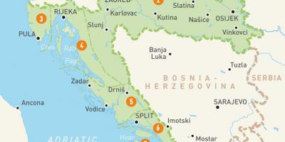 Žemėlapis kroatija ir salos